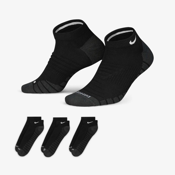 Nike Everyday Max Cushioned Training No Show Socks 3-Pack SX6964-010 (Black) - Picture 1 of 4
